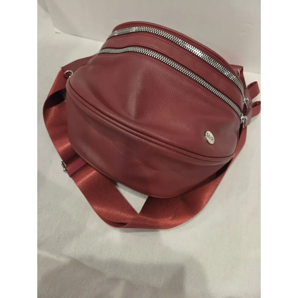 Iris & Rainbow Red Burgundy Vegan Leather Crossbody Bag Sling Bag
